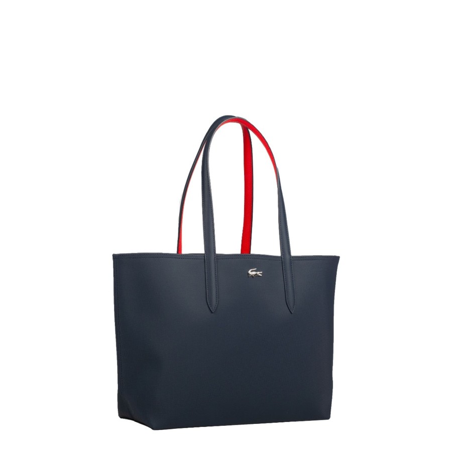 Femme Lacoste Sac Porte Epaule | Sac Shopping Reversible Bicolore Anna Lacoste