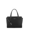 Femme Lancaster Sac Porte Main | Sac A Main En Cuir Smooth Lancaster Noir