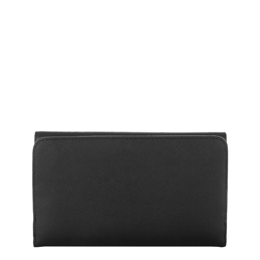 Femme Lancaster Portefeuille | Compagnon En Cuir Saffiano Signature Lancaster Noir