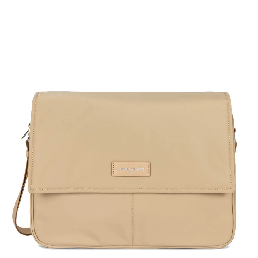 Femme Lancaster Sac Porte Bandouliere / Porte Travers | Grand Sac Gibeciere Basic Vita Lancaster Sable