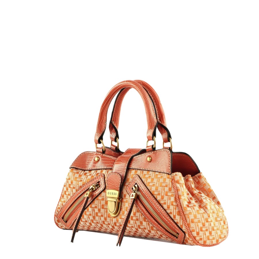 Femme Guess Sac Porte Main | Sac A Main Belle Vintage Guess Orange