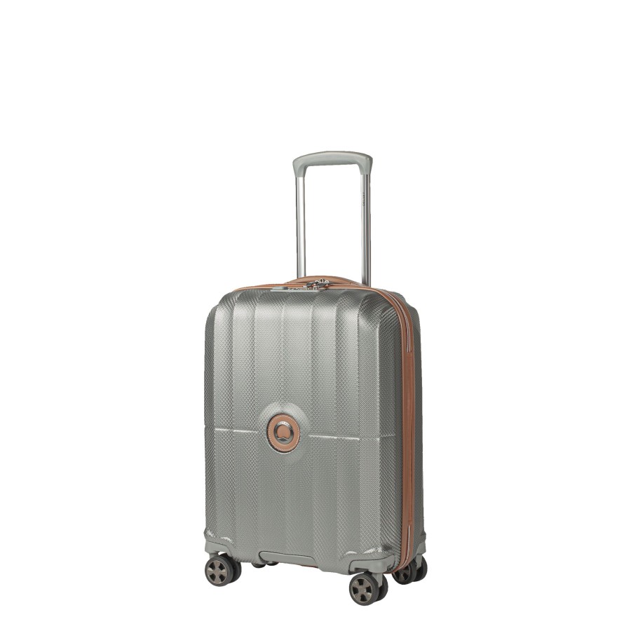 Bagages Delsey Valise 4 Roues Rigide | Valise Cabine Slim 55Cm Saint Tropez Delsey Argent