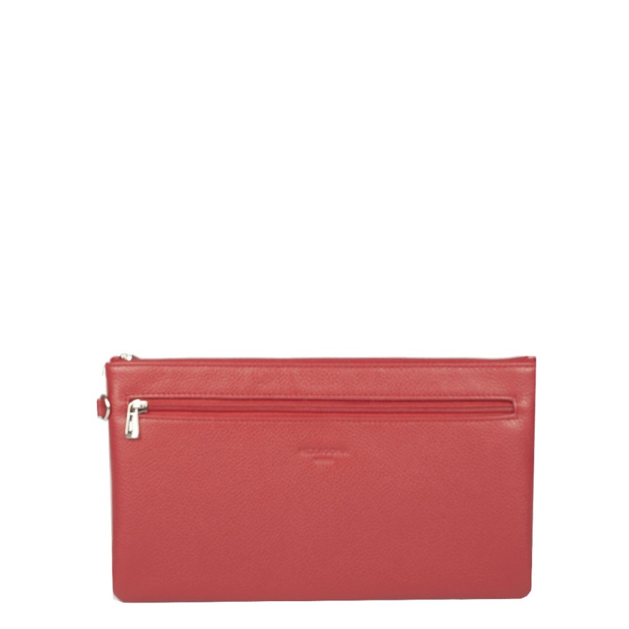 Homme Hexagona Porte Papiers | Pochette Cuir Rouge Confort