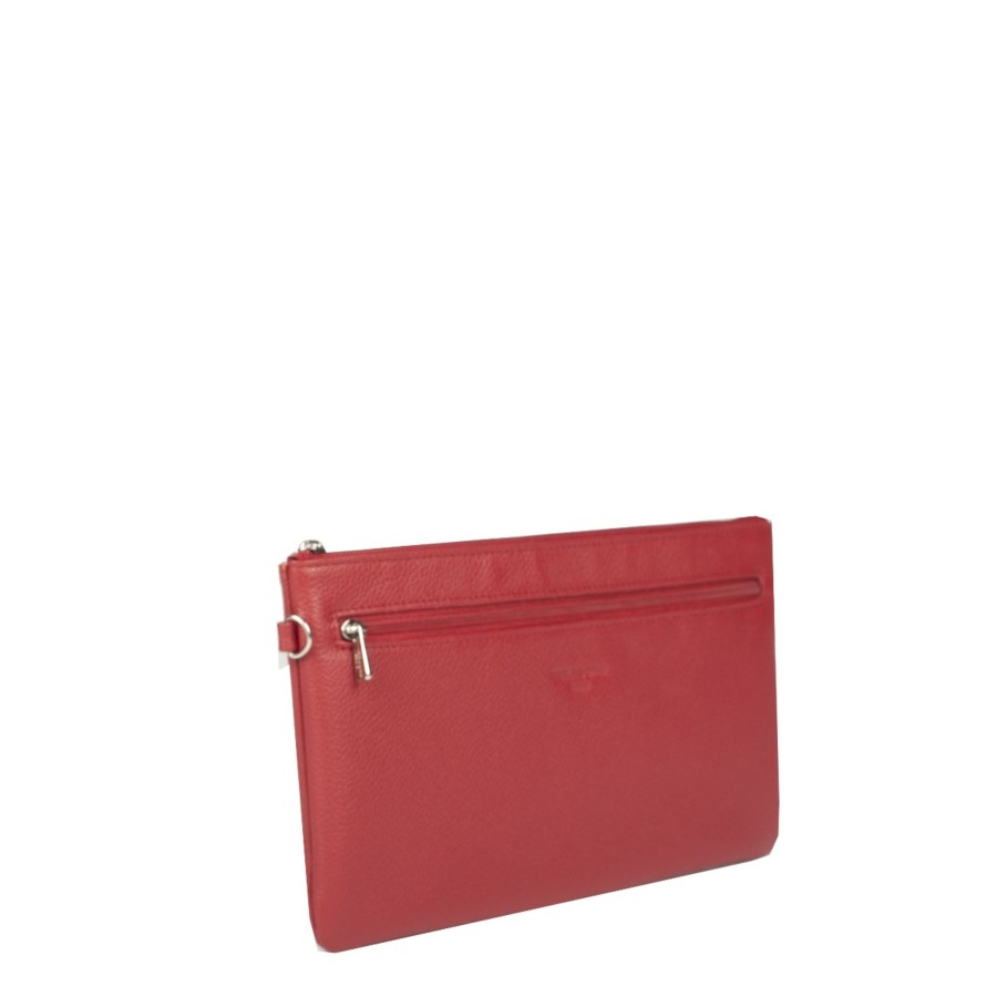 Homme Hexagona Porte Papiers | Pochette Cuir Rouge Confort