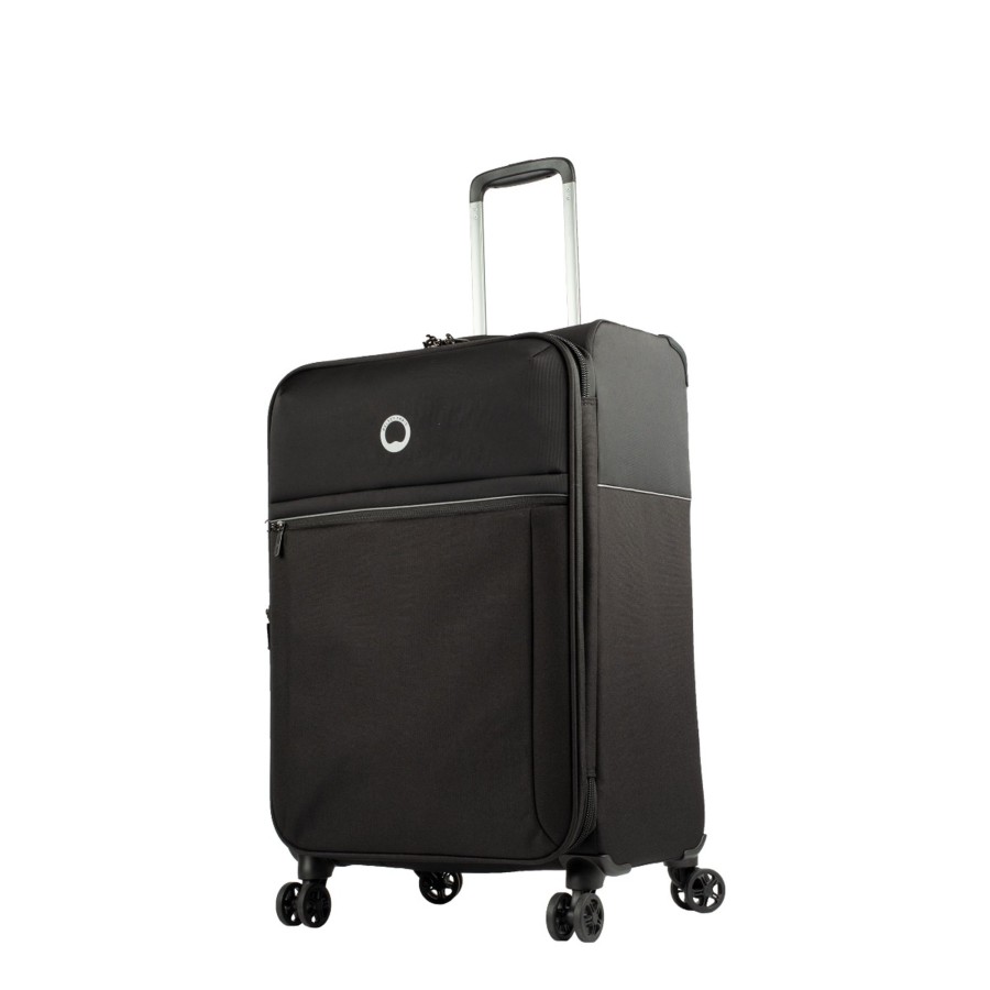 Bagages Delsey Valise 4 Roues Souple | Valise 67Cm Extensible Brochant 2.0 Delsey Noir