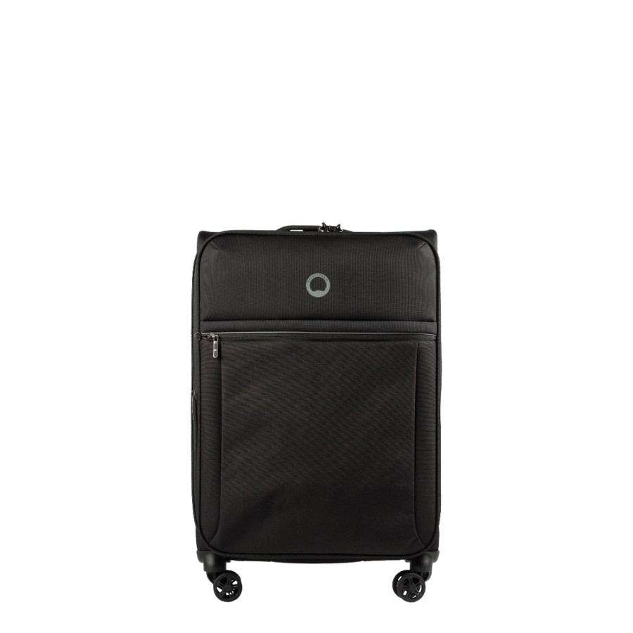 Bagages Delsey Valise 4 Roues Souple | Valise 67Cm Extensible Brochant 2.0 Delsey Noir