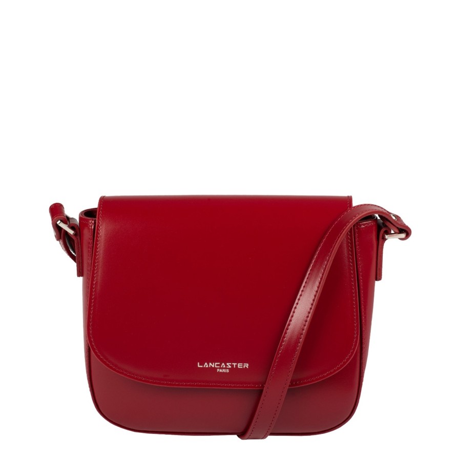 Femme Lancaster Sac Porte Epaule | Sac Trotteur En Cuir Suave Even Lancaster Rouge