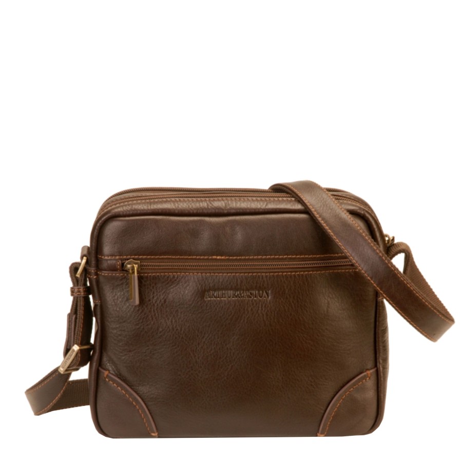 Homme Arthur et Aston Sac Reporter/Gibeciere | Sac Travers Paul Cuir Arthur Et Aston Chataigne