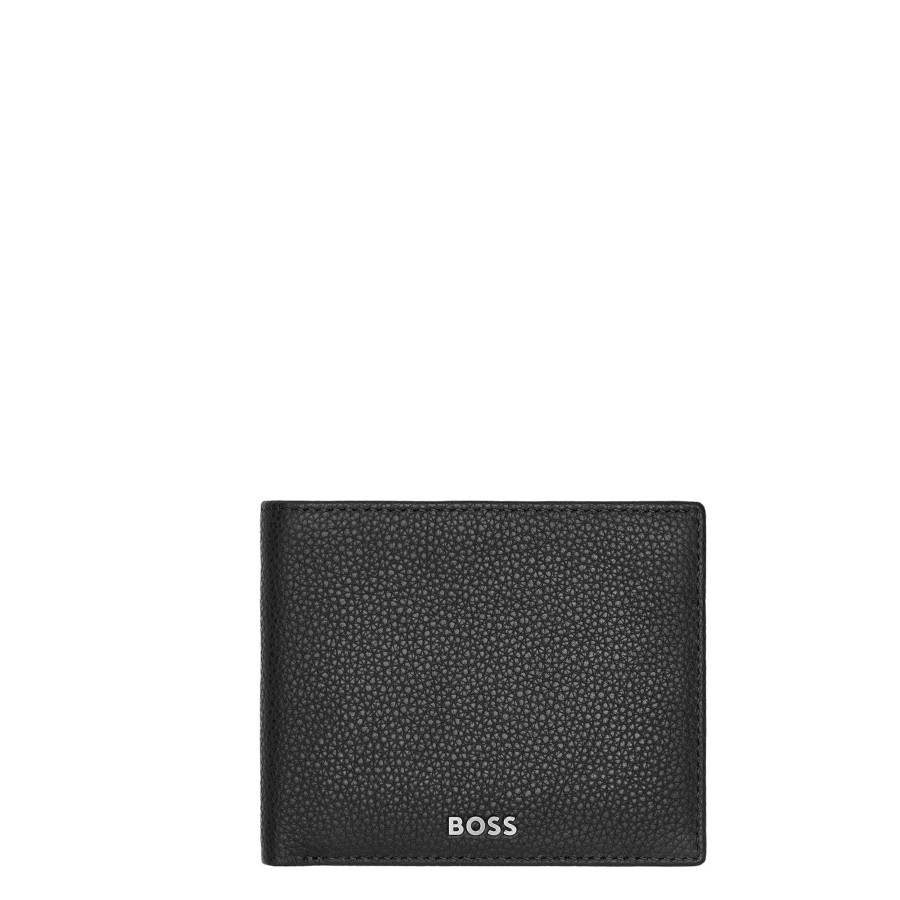 Homme Hugo Boss Porte Cartes | Porte Cartes En Cuir Classic Grained Hugo Boss