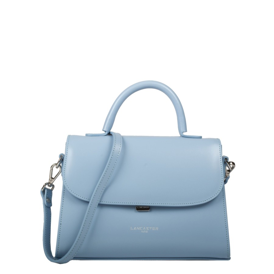 Femme Lancaster Sac Porte Main | Sac A Main En Cuir Suave Even Lancaster Bleu