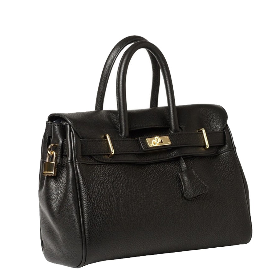 Femme Mac Douglas Sac Porte Main | Sac A Main En Cuir Pyla Xs Romy Mac Douglas Noir