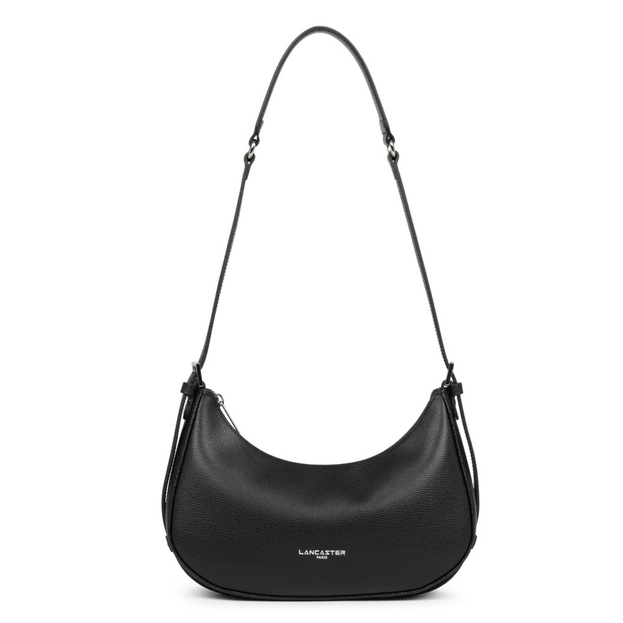 Femme Lancaster Sac Porte Bandouliere / Porte Travers | Sac Travers Demi Lune En Cuir Sierra Lancaster Noir