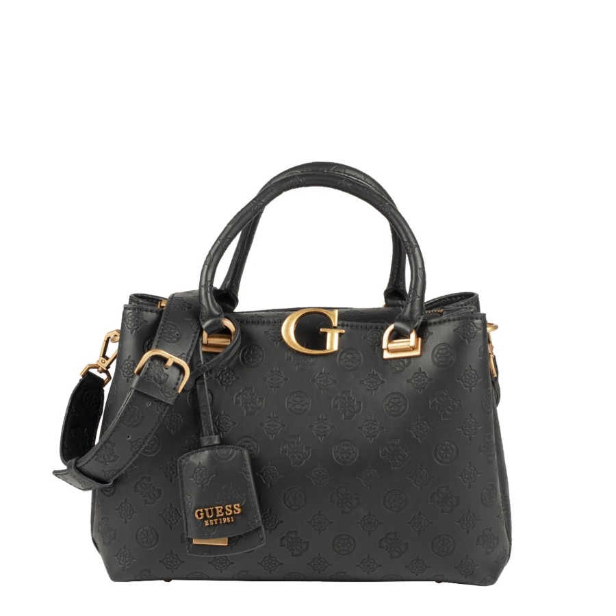 Femme Guess Sac Porte Main | Sac A Main Noir Logo G Vibe