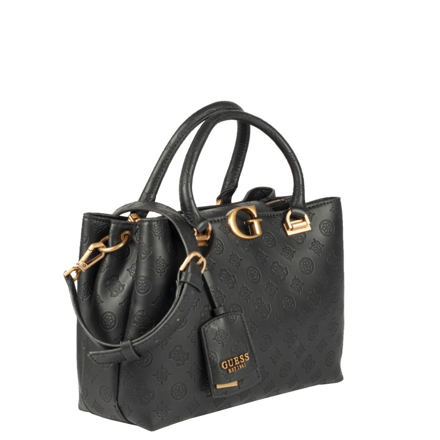 Femme Guess Sac Porte Main | Sac A Main Noir Logo G Vibe