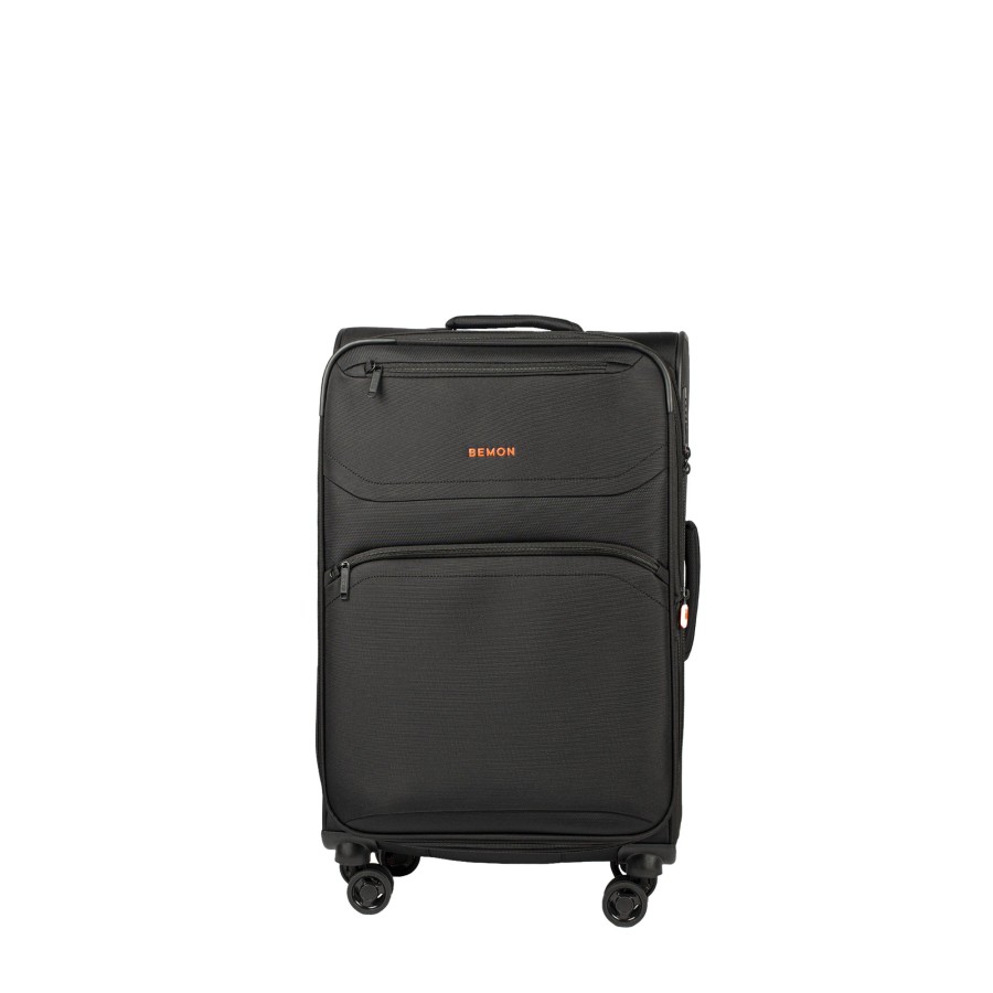 Bagages Bemon Valise 4 Roues Souple | Valise Extensible 4 Roues 69Cm Menton Bemon Noir