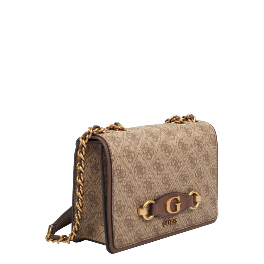 Femme Guess Sac Porte Bandouliere / Porte Travers | Sac Travers Izzy Guess Beige Multi