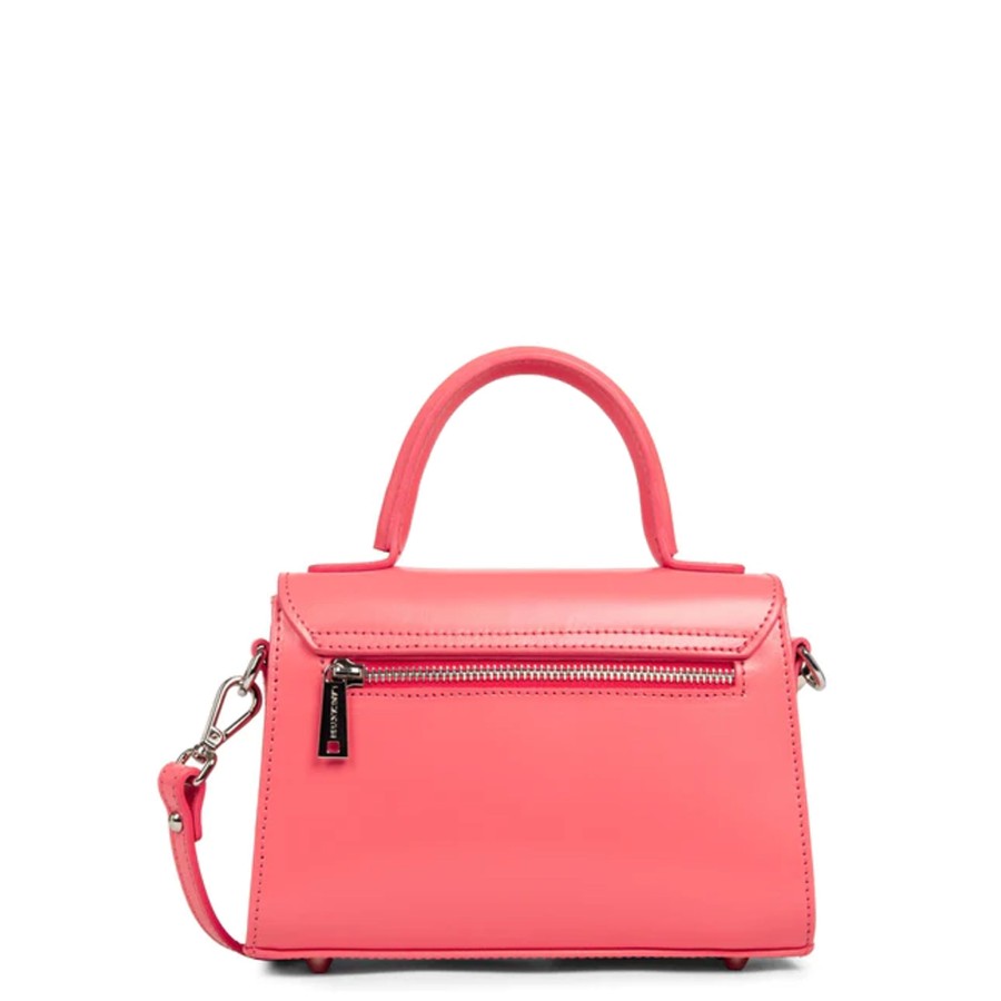 Femme Lancaster Sac Porte Main | Petit Sac A Main En Cuir Suave Even Lancaster Rose Bonbon