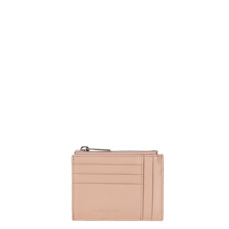 Femme Lancaster Porte Cartes | Porte Cartes En Cuir Paris Pm Lancaster Nude