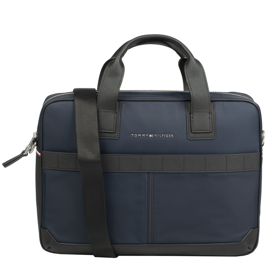 Homme Tommy Hilfiger Serviette/Cartable | Sacoche Ordinateur Marine Th Elevated Tommy Hilfiger