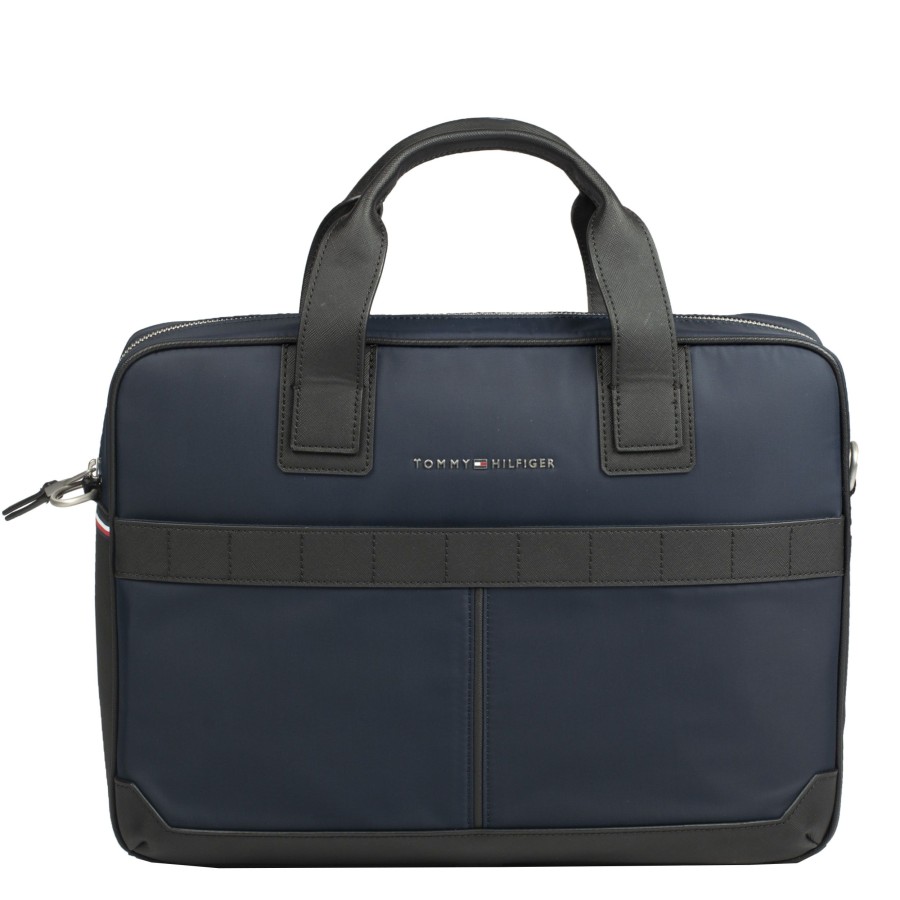 Homme Tommy Hilfiger Serviette/Cartable | Sacoche Ordinateur Marine Th Elevated Tommy Hilfiger