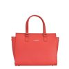 Femme Lancaster Sac Porte Main | Sac A Main En Cuir Saffiano Intemporel Lancaster Rouge