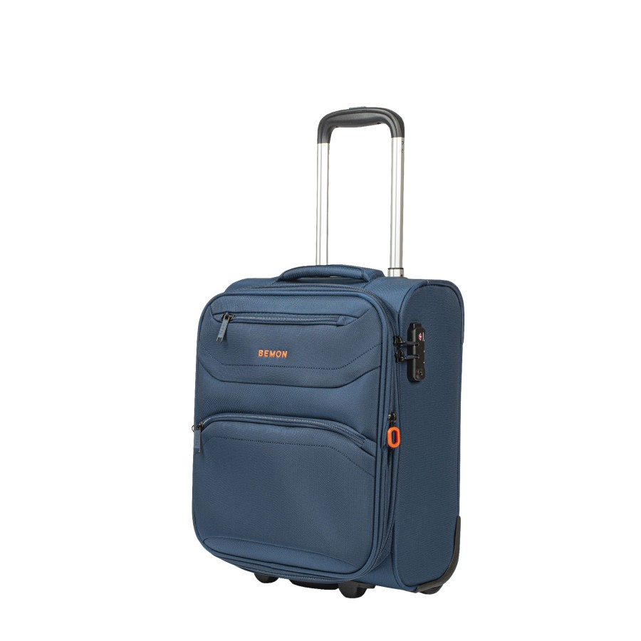 Bagages Bemon Valise 2 Roues Souple | Valise Cabine Underseater Extensible 2 Roues 45Cm Menton Bemon Bleu