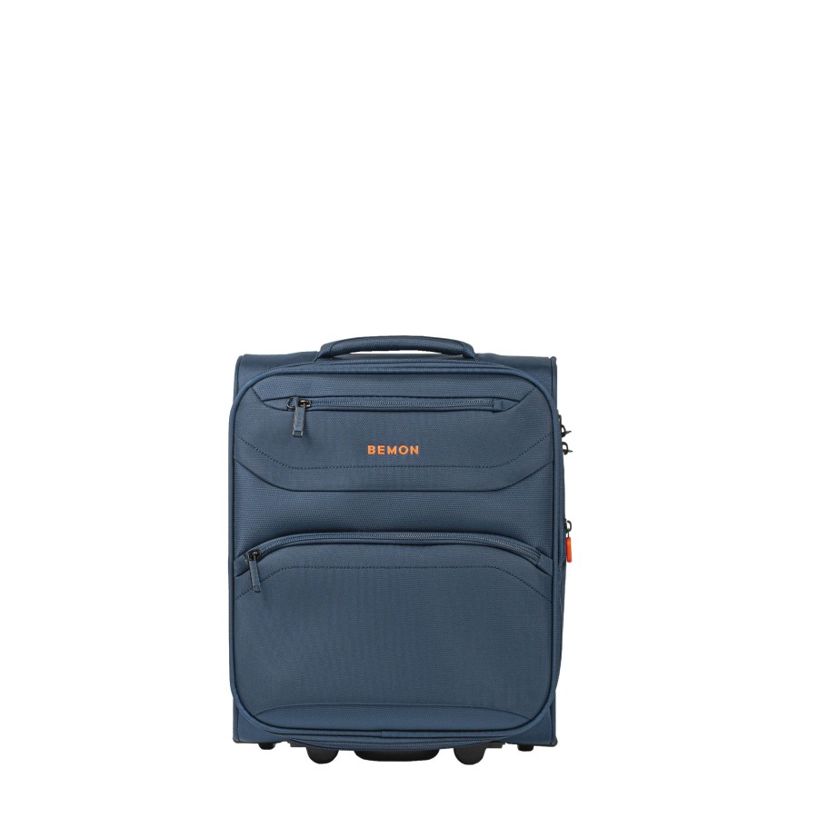 Bagages Bemon Valise 2 Roues Souple | Valise Cabine Underseater Extensible 2 Roues 45Cm Menton Bemon Bleu