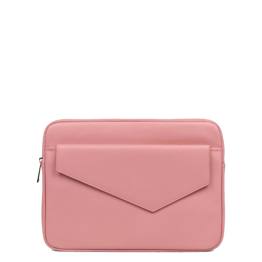 Femme Lancaster Pochette | Pochette Ordinateur En Cuir Zoe Lancaster Rose