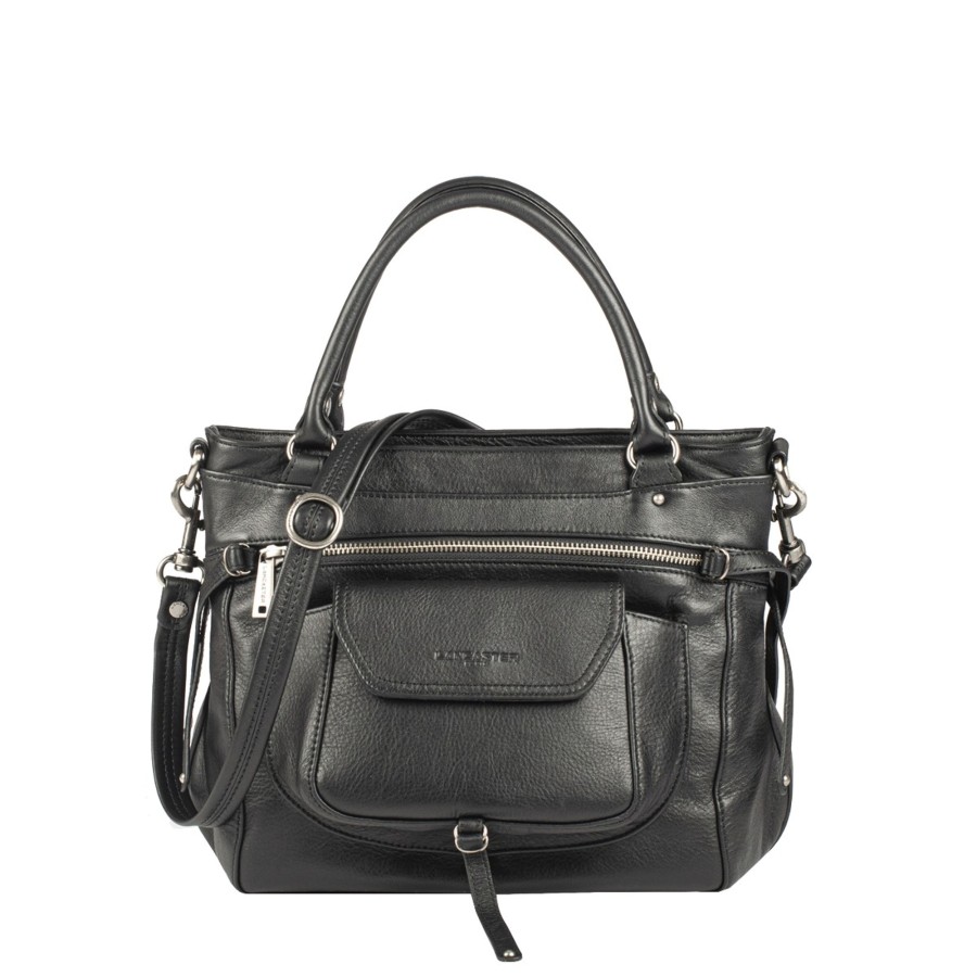 Femme Lancaster Sac Porte Bandouliere / Porte Travers | Sac A Main En Cuir Soft Vintage Nova Lancaster Noir