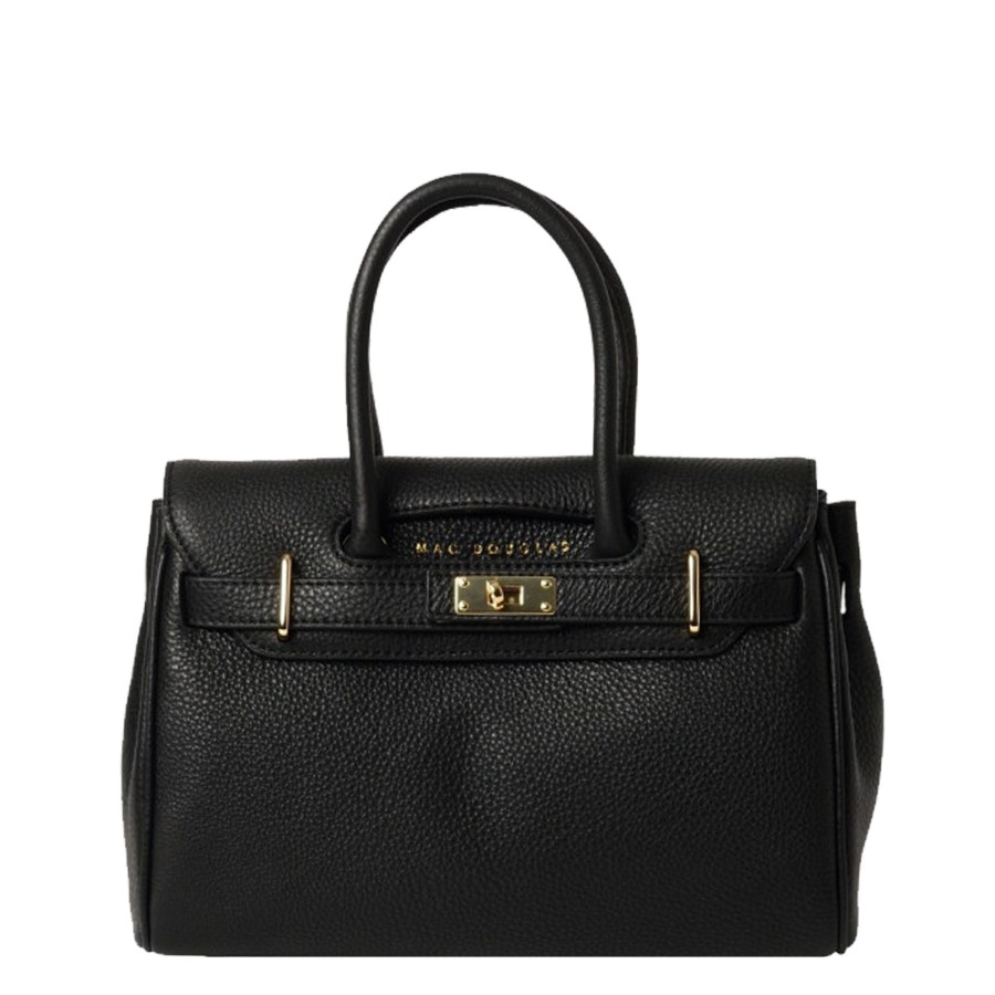 Femme Mac Douglas Sac Porte Main | Sac A Main En Cuir Pyla Xxs Romy Mac Douglas Noir Graine