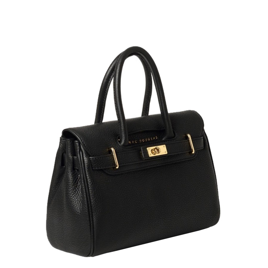 Femme Mac Douglas Sac Porte Main | Sac A Main En Cuir Pyla Xxs Romy Mac Douglas Noir Graine