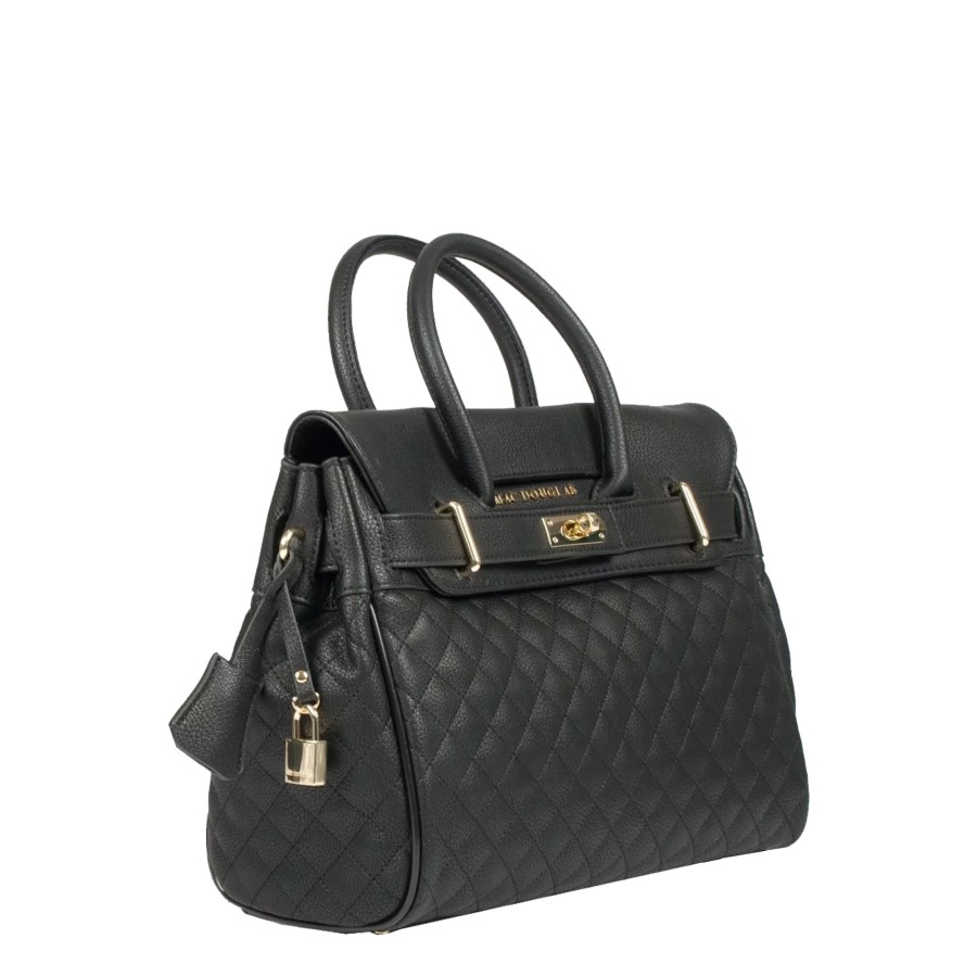 Femme Mac Douglas Sac Porte Main | Petit Sac A Main Pyla Xxs Losange Mac Douglas Noir