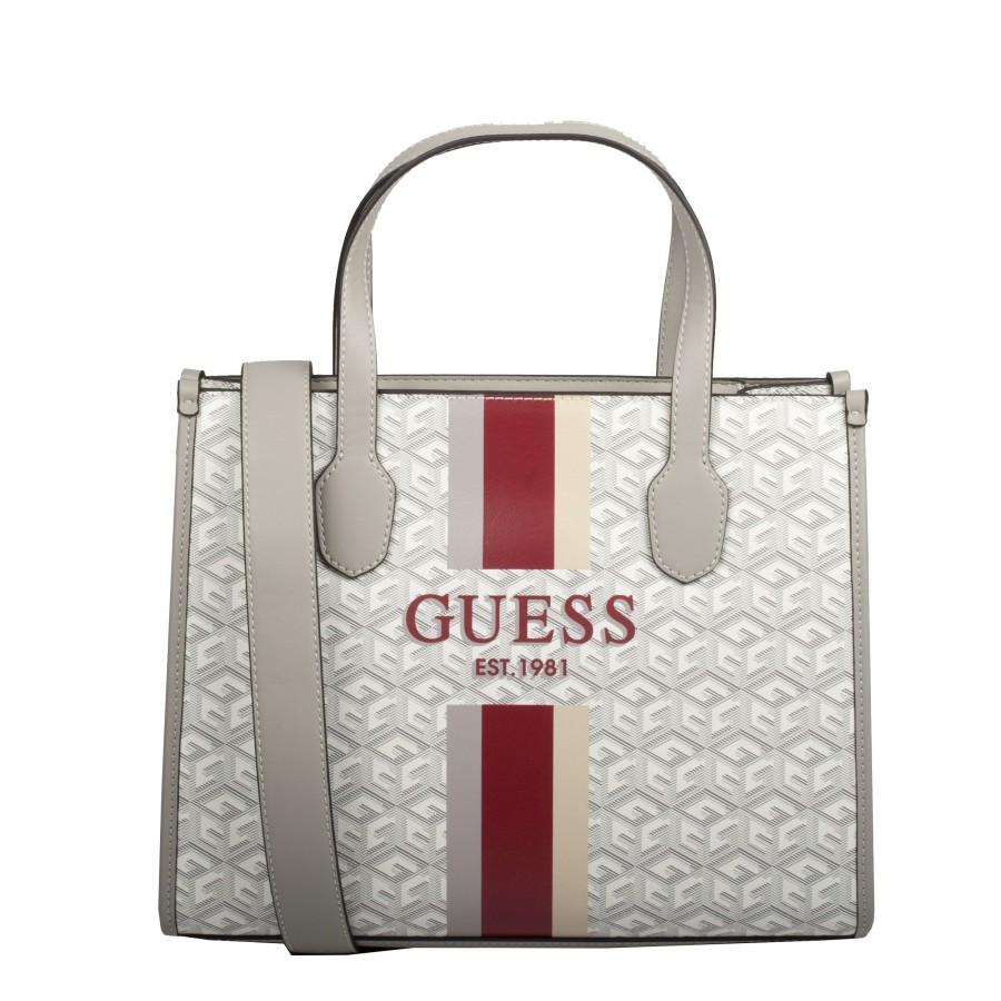 Femme Guess Sac Porte Main | Sac A Main Silvana Guess Stone Logo