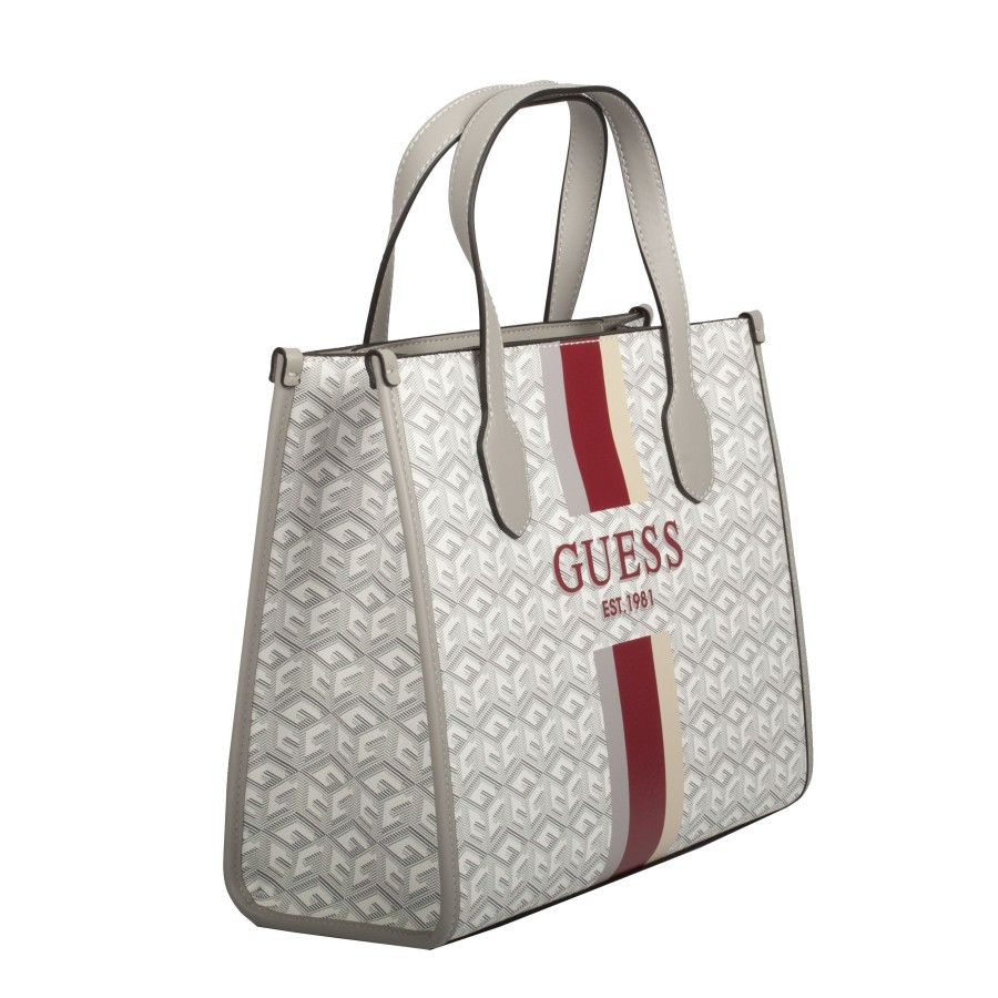 Femme Guess Sac Porte Main | Sac A Main Silvana Guess Stone Logo