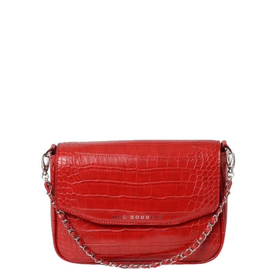 Femme Mac Douglas Sac Porte Bandouliere / Porte Travers | Sac Travers Medan S Rythme Mac Douglas Rouge Croco