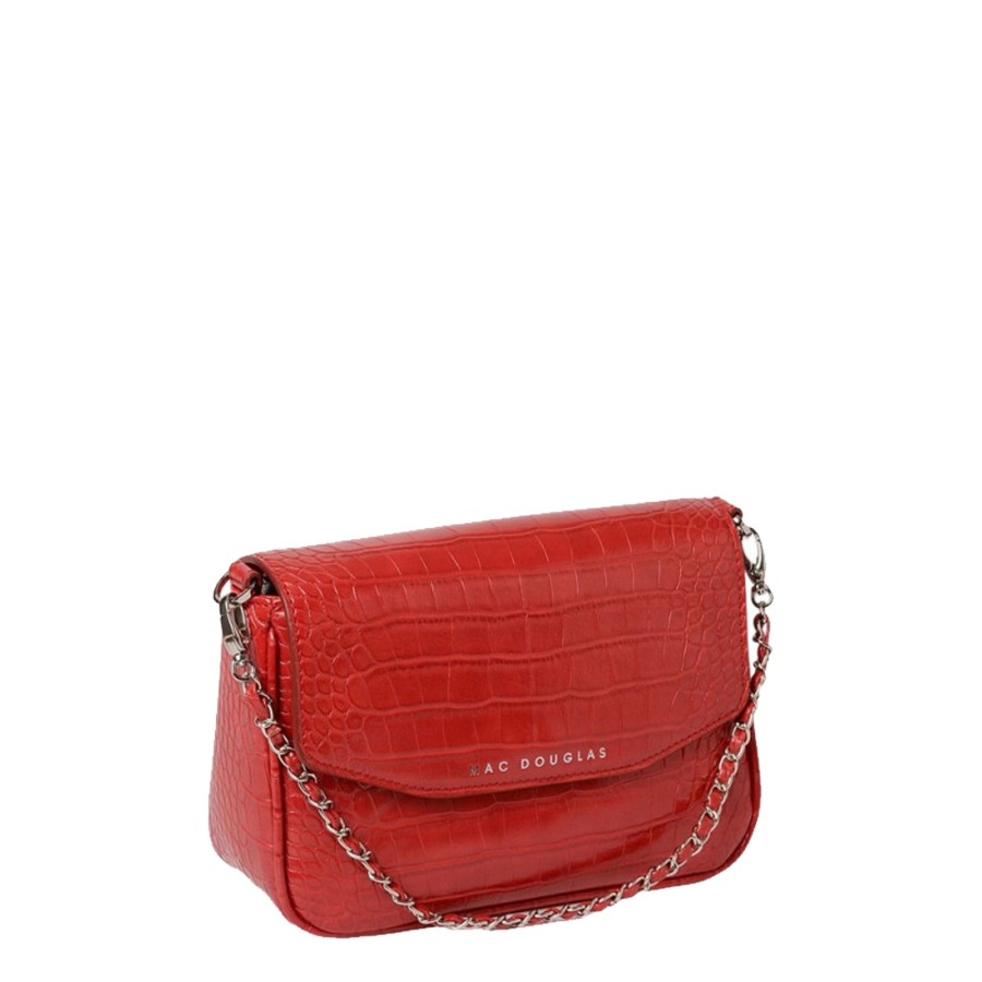 Femme Mac Douglas Sac Porte Bandouliere / Porte Travers | Sac Travers Medan S Rythme Mac Douglas Rouge Croco