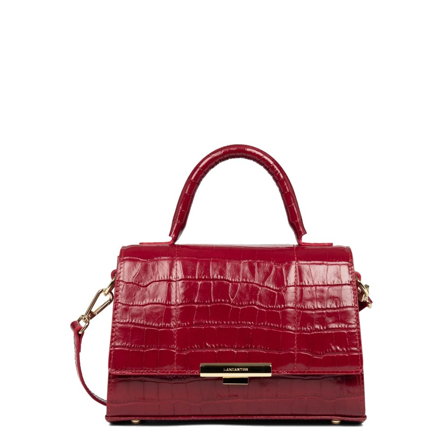 Femme Lancaster Sac Porte Main | Sac A Main En Cuir Exotic Trinity Lancaster Rouge