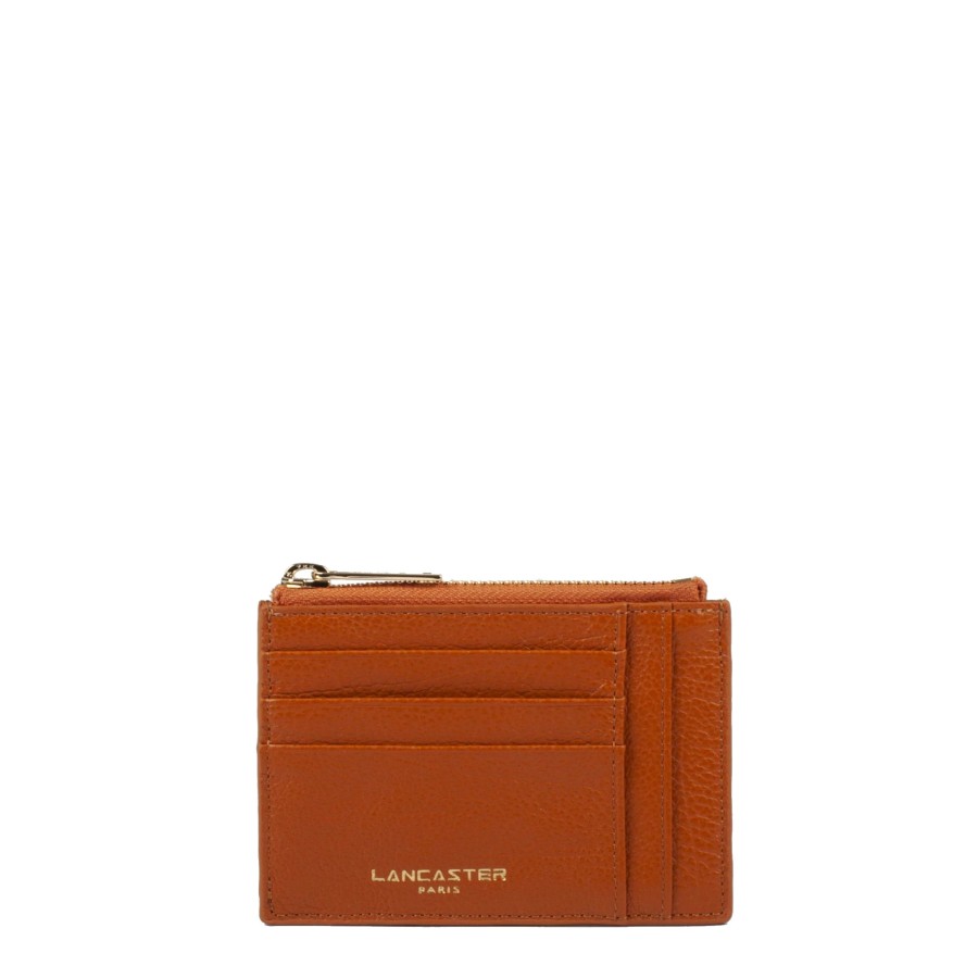 Femme Lancaster Porte Cartes | Porte Cartes En Cuir Dune Lancaster Gold