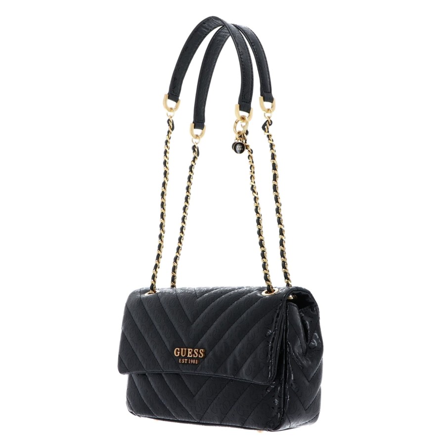 Femme Guess Sac Porte Bandouliere / Porte Travers | Sac Travers Jania Guess Noir