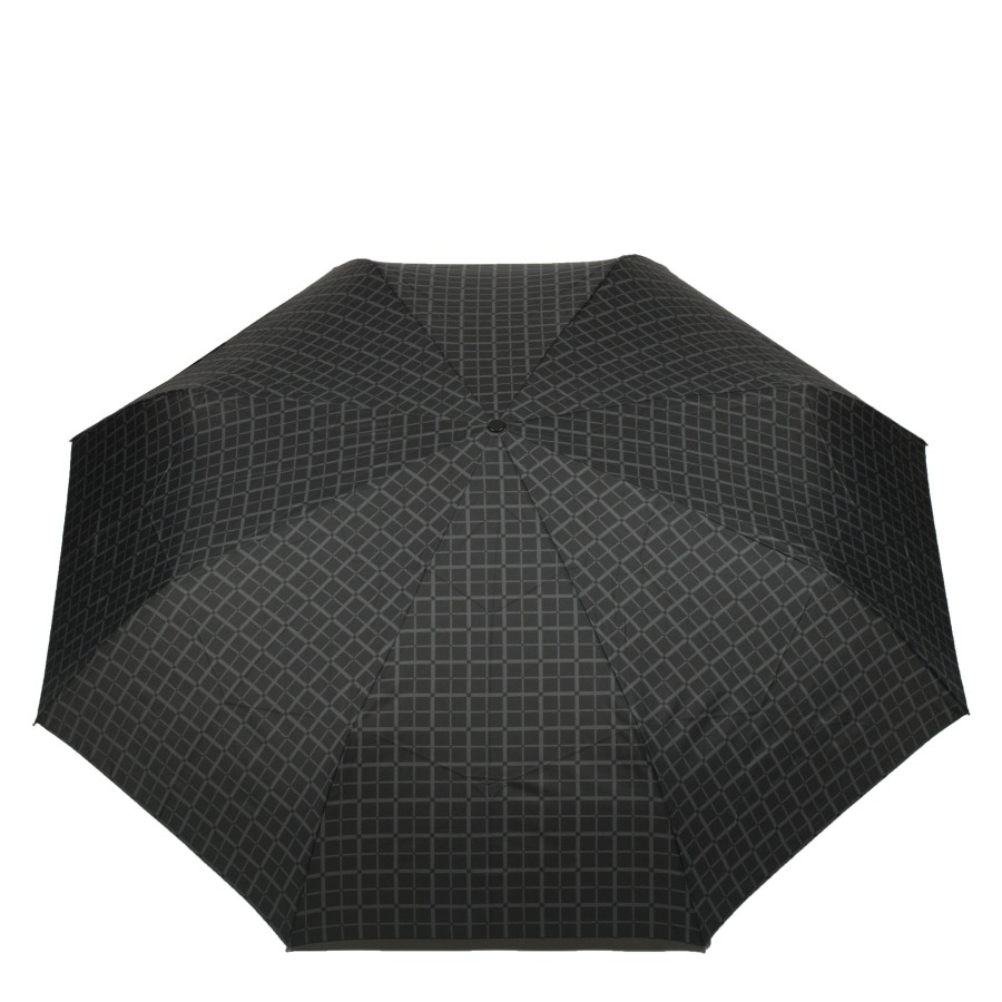 Homme Pierre Cardin Parapluies | Parapluie Pliant Gm Noir Carreaux