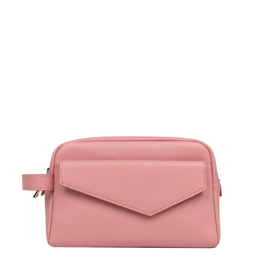 Bagages Lancaster Trousse De Toilette | Trousse De Toilette En Cuir Zoe Lancaster Rose