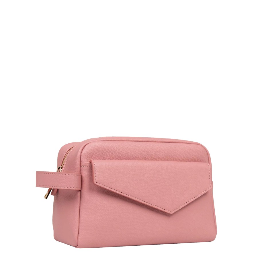 Bagages Lancaster Trousse De Toilette | Trousse De Toilette En Cuir Zoe Lancaster Rose