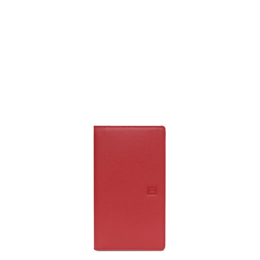 Femme Bemon Portefeuille | Porte Chequier En Cuir Confort Hexagona Rouge