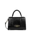 Femme Lancaster Sac Porte Main | Sac A Main En Cuir Exotic Trinity Lancaster Noir