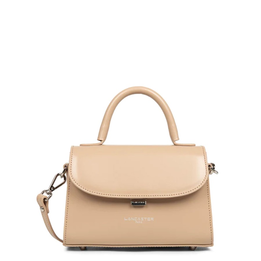 Femme Lancaster Sac Porte Main | Petit Sac A Main En Cuir Suave Even Lancaster Beige