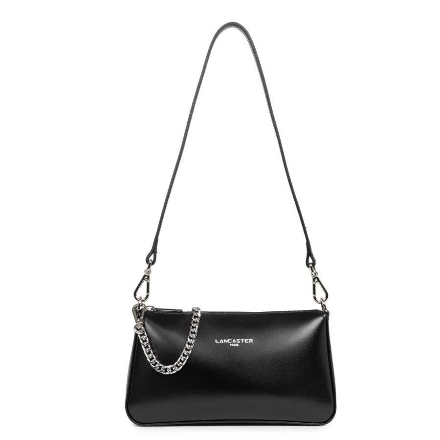 Femme Lancaster Sac Porte Epaule | Pochette En Cuir Suave Even Lancaster Noir