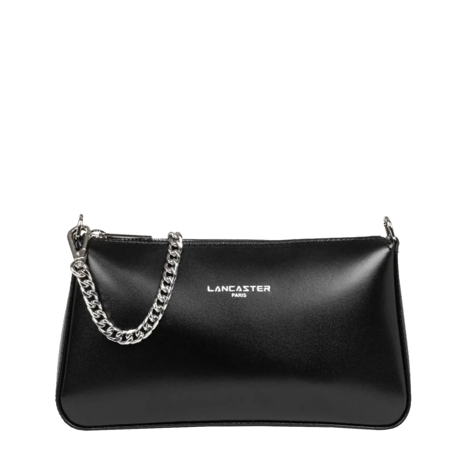 Femme Lancaster Sac Porte Epaule | Pochette En Cuir Suave Even Lancaster Noir