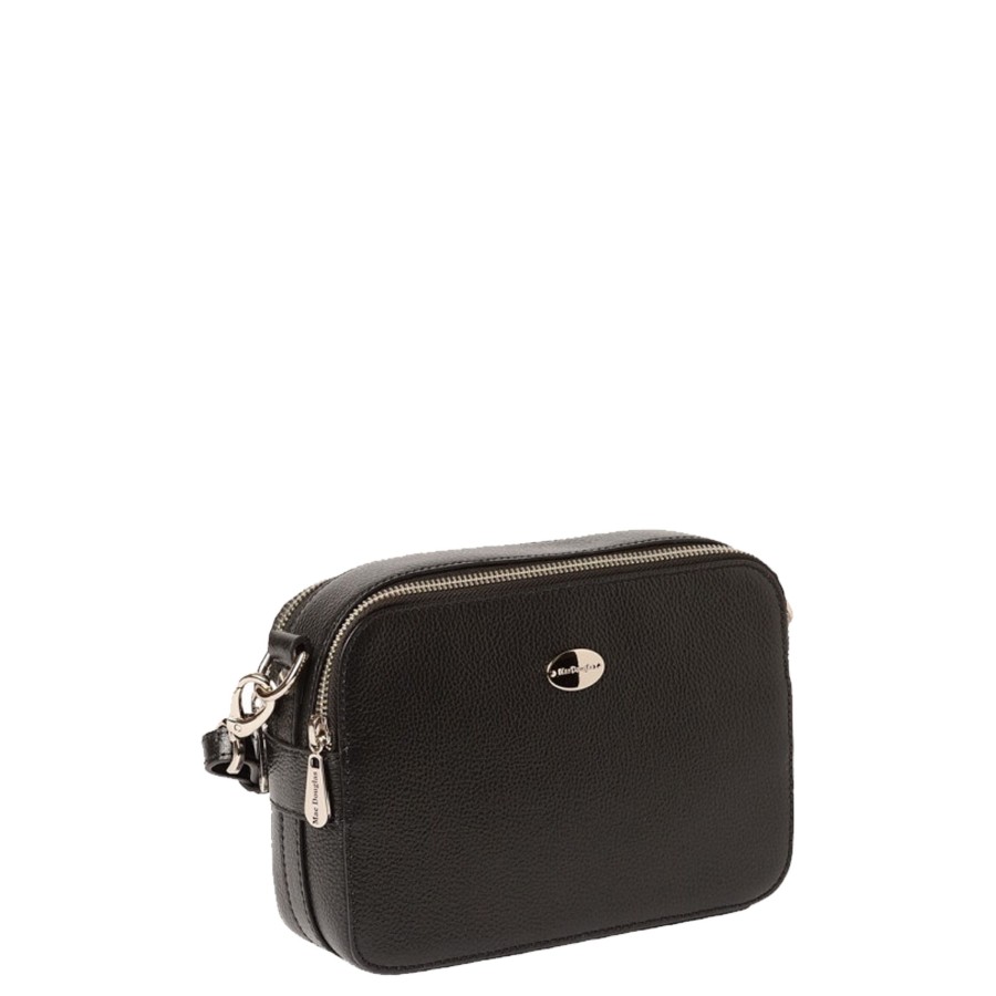 Femme Mac Douglas Sac Porte Bandouliere / Porte Travers | Sac Travers En Cuir Ambassadrice S Buni Mac Douglas Noir