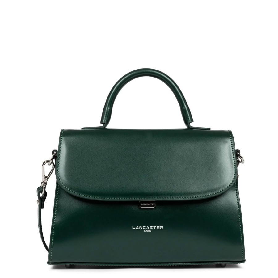 Femme Lancaster Sac Porte Main | Sac A Main En Cuir Suave Even Lancaster Vert