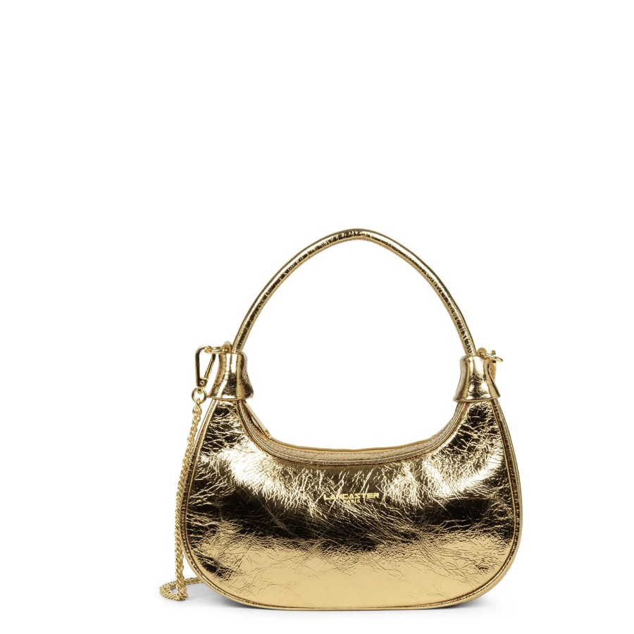 Femme Lancaster Sac Porte Main | Petit Sac A Main Hobo En Cuir Aura Lancaster Dore